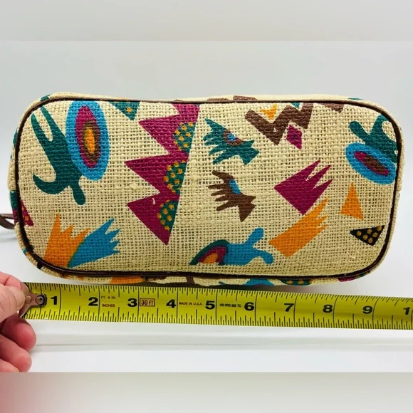 Vintage Marco Avane Tribal Print Crossbody Bag with Brown Leather Accents - Picture 8 of 11